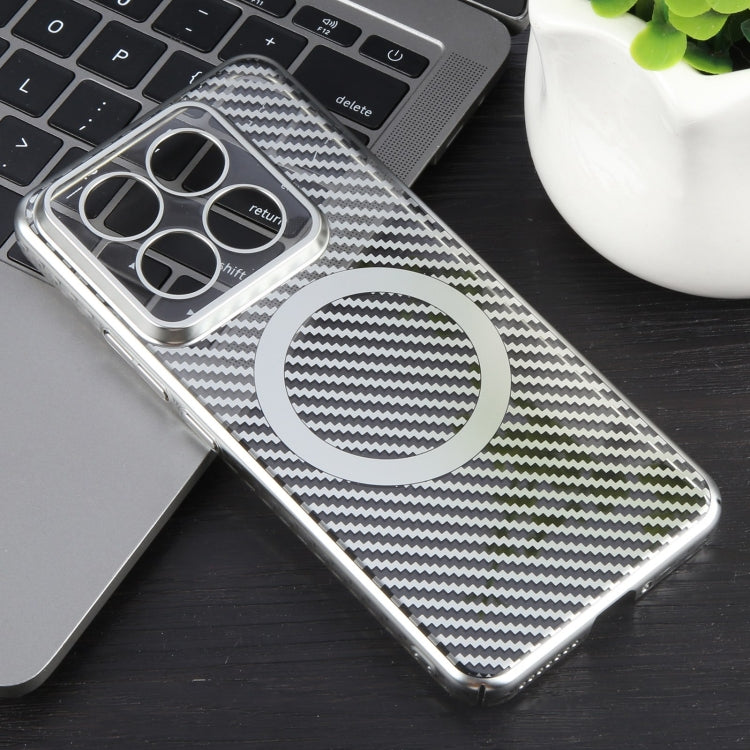 For Xiaomi 14 Pro 6D Plated Carbon Fiber Clear Magsafe PC Phone Case