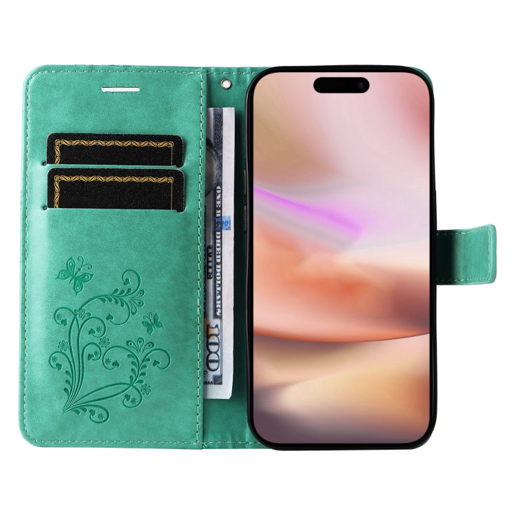 For iPhone 16 Plus 3D Butterfly Embossed Pattern Flip Leather Phone Case