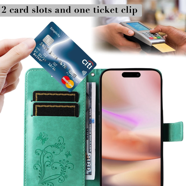 For iPhone 16 Plus 3D Butterfly Embossed Pattern Flip Leather Phone Case