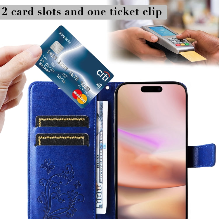 For iPhone 16 Plus 3D Butterfly Embossed Pattern Flip Leather Phone Case