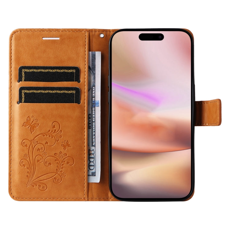 For iPhone 16 Plus 3D Butterfly Embossed Pattern Flip Leather Phone Case