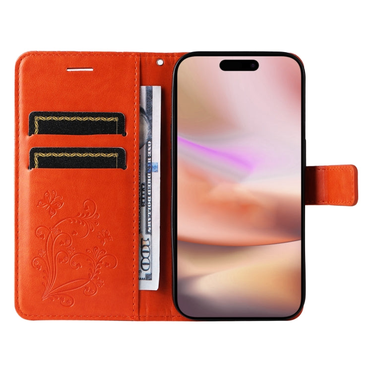 For iPhone 16 Plus 3D Butterfly Embossed Pattern Flip Leather Phone Case