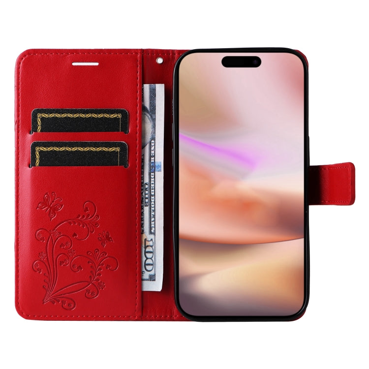 For iPhone 16 Plus 3D Butterfly Embossed Pattern Flip Leather Phone Case