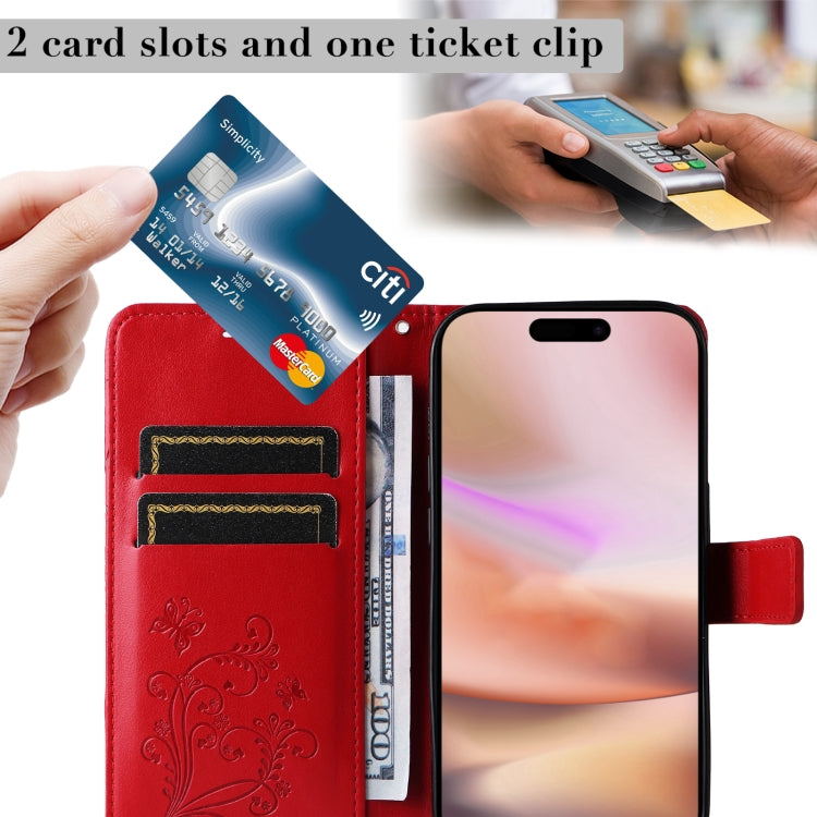 For iPhone 16 Plus 3D Butterfly Embossed Pattern Flip Leather Phone Case