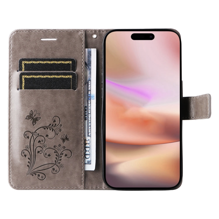 For iPhone 16 Plus 3D Butterfly Embossed Pattern Flip Leather Phone Case