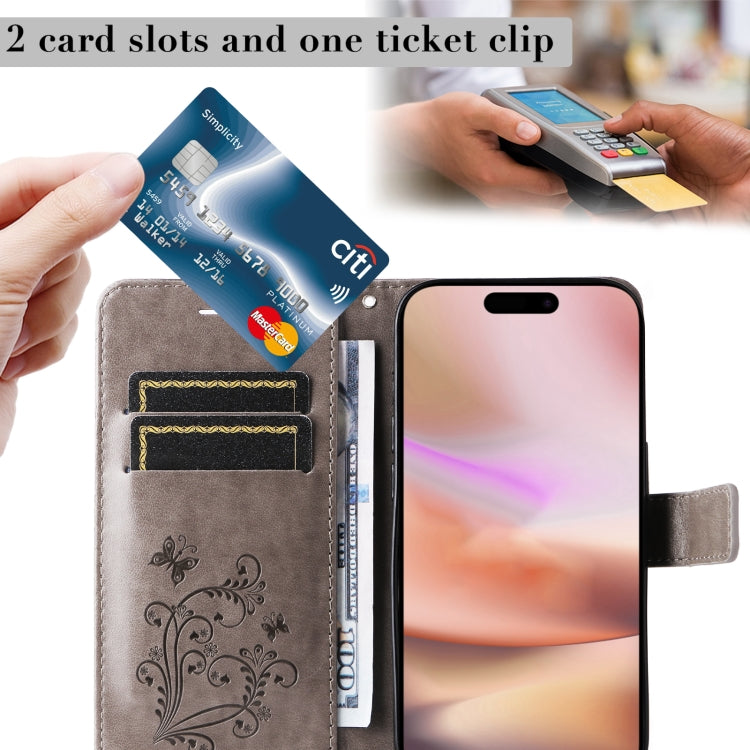 For iPhone 16 Plus 3D Butterfly Embossed Pattern Flip Leather Phone Case