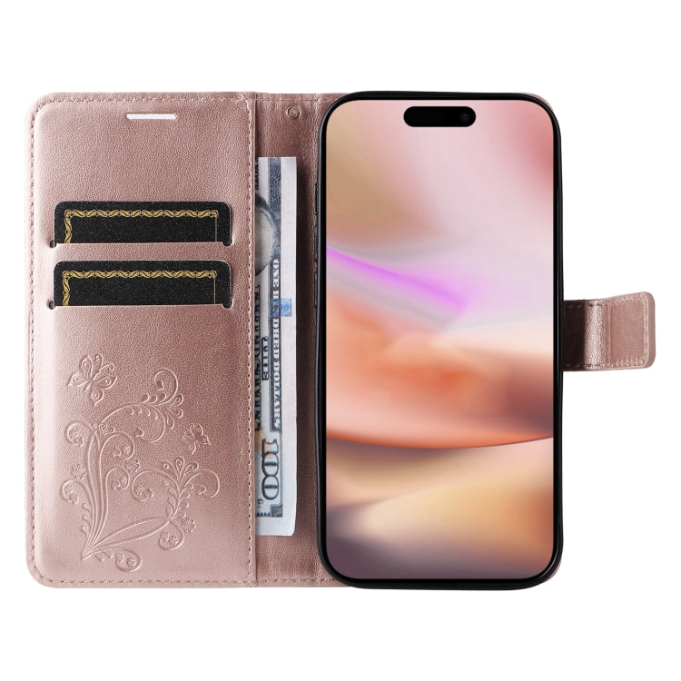 For iPhone 16 Plus 3D Butterfly Embossed Pattern Flip Leather Phone Case