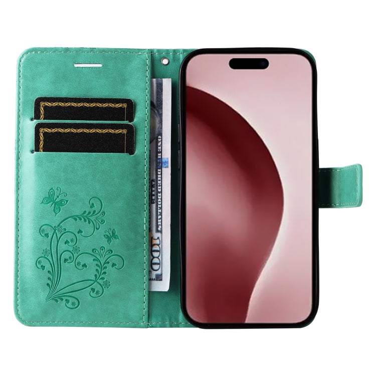 For iPhone 16 Pro 3D Butterfly Embossed Pattern Flip Leather Phone Case