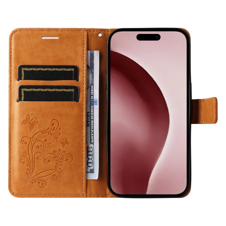 For iPhone 16 Pro 3D Butterfly Embossed Pattern Flip Leather Phone Case