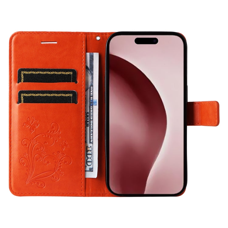 For iPhone 16 Pro 3D Butterfly Embossed Pattern Flip Leather Phone Case