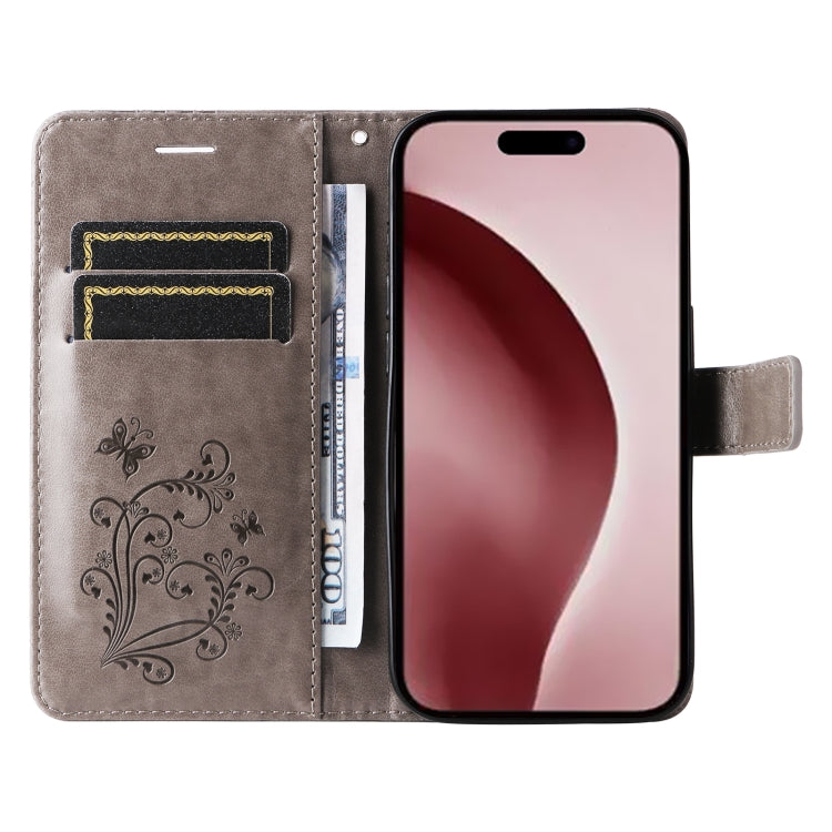 For iPhone 16 Pro 3D Butterfly Embossed Pattern Flip Leather Phone Case