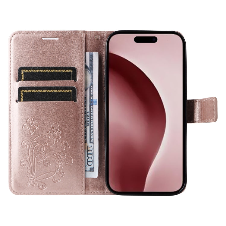 For iPhone 16 Pro 3D Butterfly Embossed Pattern Flip Leather Phone Case