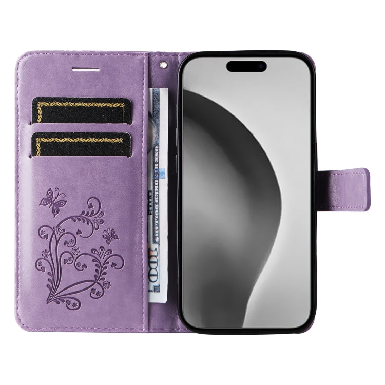 For iPhone 16 Pro Max 3D Butterfly Embossed Pattern Flip Leather Phone Case