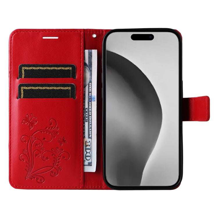 For iPhone 16 Pro Max 3D Butterfly Embossed Pattern Flip Leather Phone Case