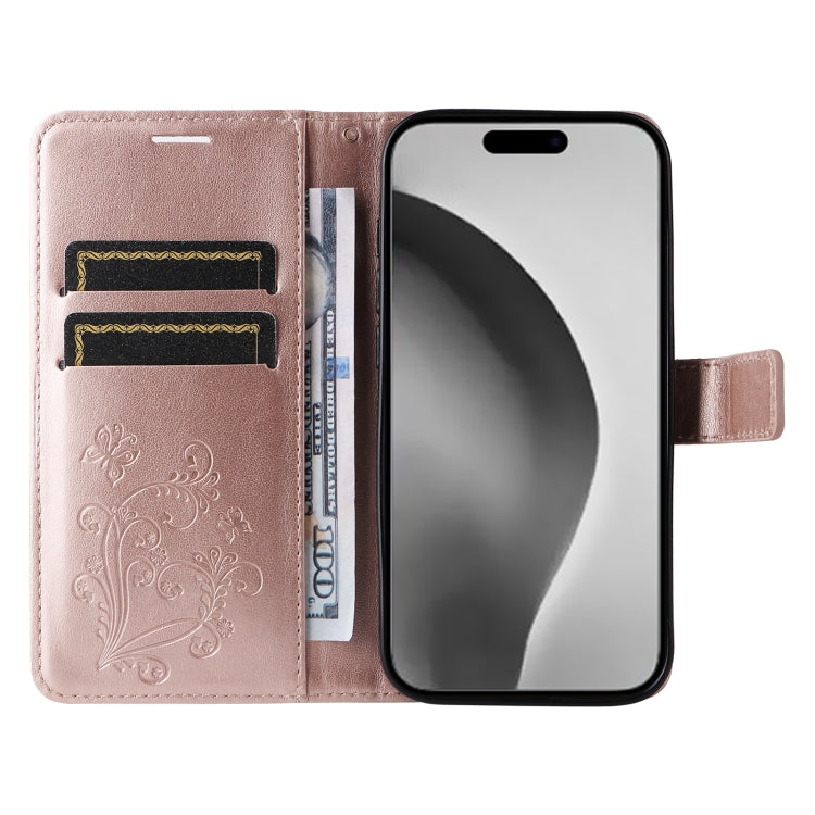 For iPhone 16 Pro Max 3D Butterfly Embossed Pattern Flip Leather Phone Case