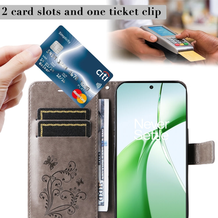 For OnePlus Nord CE4 3D Butterfly Embossed Flip Leather Phone Case