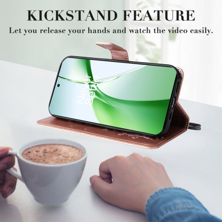 For OnePlus Nord CE4 3D Butterfly Embossed Flip Leather Phone Case