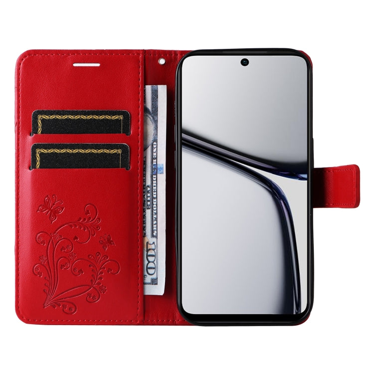 For Realme C65 4G 3D Butterfly Embossed Flip Leather Phone Case