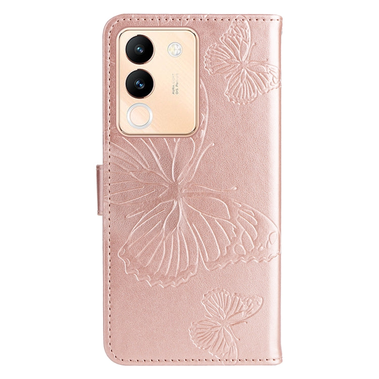 For vivo V29e Global / Y200 5G Global 3D Butterfly Embossed Flip Leather Phone Case
