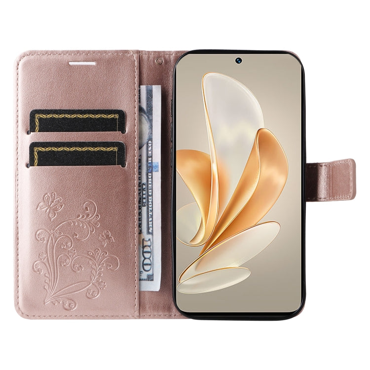 For vivo V29e Global / Y200 5G Global 3D Butterfly Embossed Flip Leather Phone Case