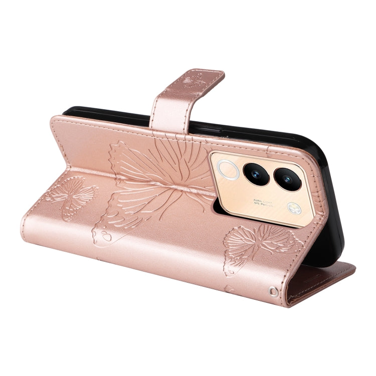 For vivo V29e Global / Y200 5G Global 3D Butterfly Embossed Flip Leather Phone Case