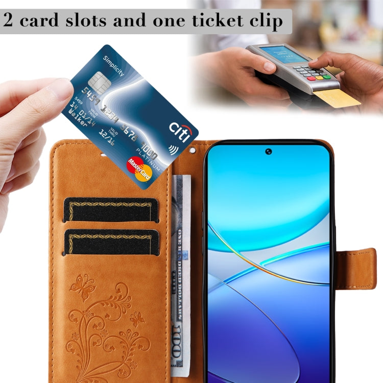 For vivo V40 SE 5G / Y100 IDN 3D Butterfly Embossed Flip Leather Phone Case