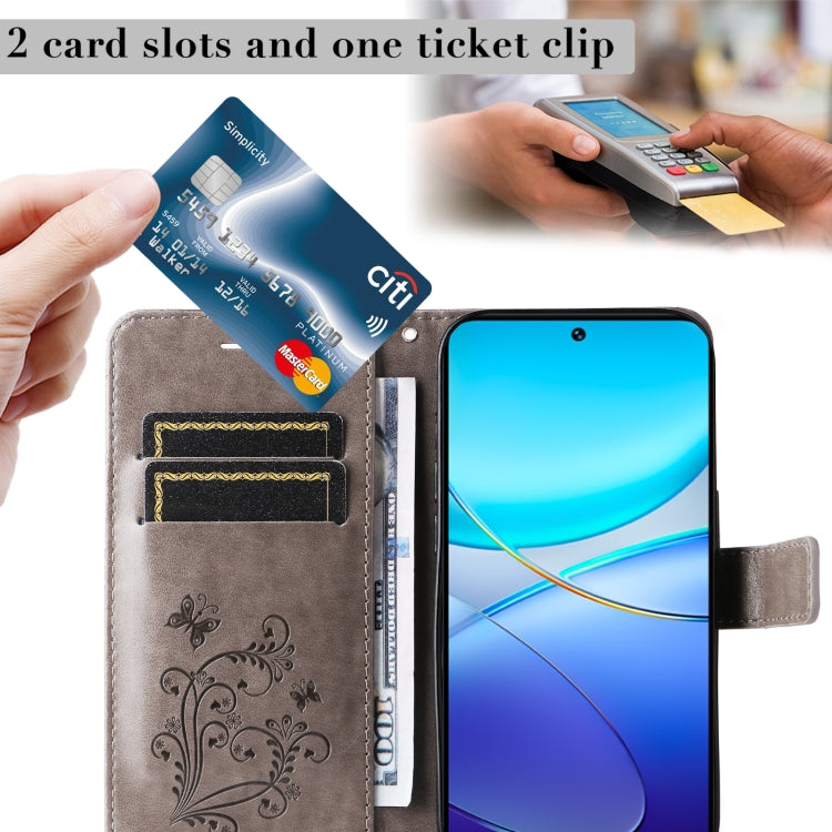 For vivo Y200e 5G Global / V30 Lite India 3D Butterfly Embossed Flip Leather Phone Case