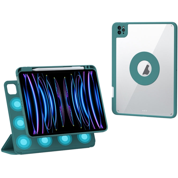 For iPad Pro 12.9 2022 / 2021 / 2020 Rotatable Magnetic Detachable Leather Tablet Case with Pen Slot