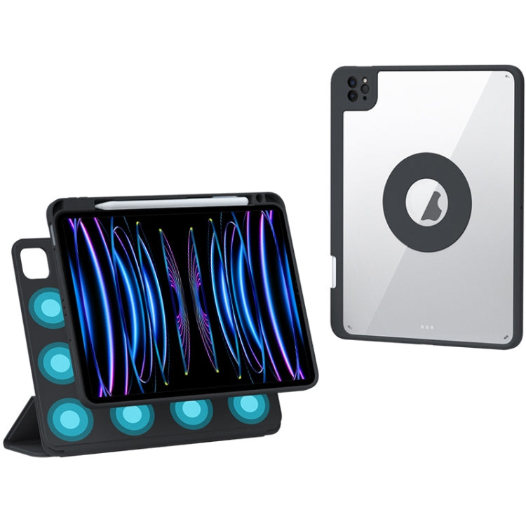For iPad Pro 12.9 2022 / 2021 / 2020 Rotatable Magnetic Detachable Leather Tablet Case with Pen Slot