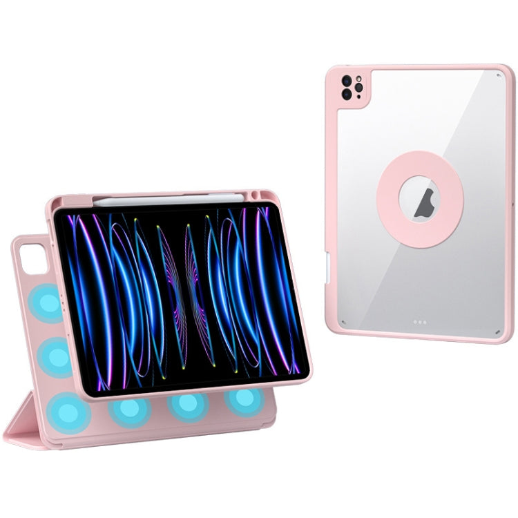 For iPad Pro 12.9 2022 / 2021 / 2020 Rotatable Magnetic Detachable Leather Tablet Case with Pen Slot
