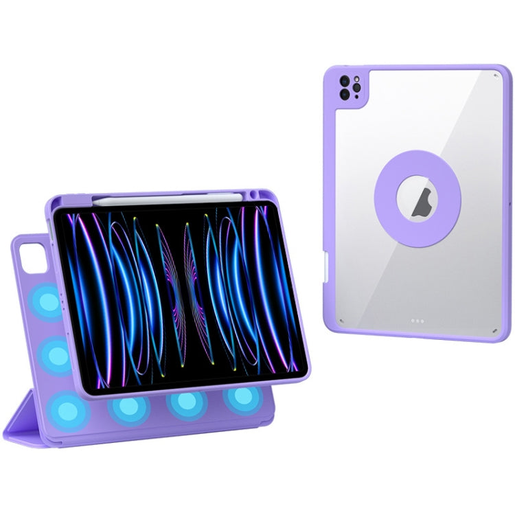 For iPad Pro 12.9 2022 / 2021 / 2020 Rotatable Magnetic Detachable Leather Tablet Case with Pen Slot