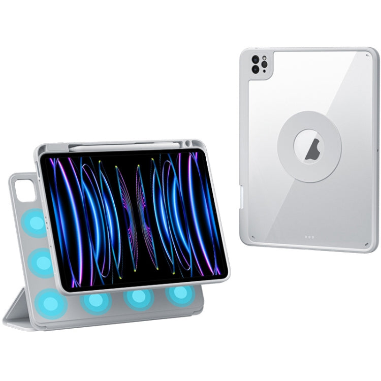 For iPad Pro 12.9 2022 / 2021 / 2020 Rotatable Magnetic Detachable Leather Tablet Case with Pen Slot