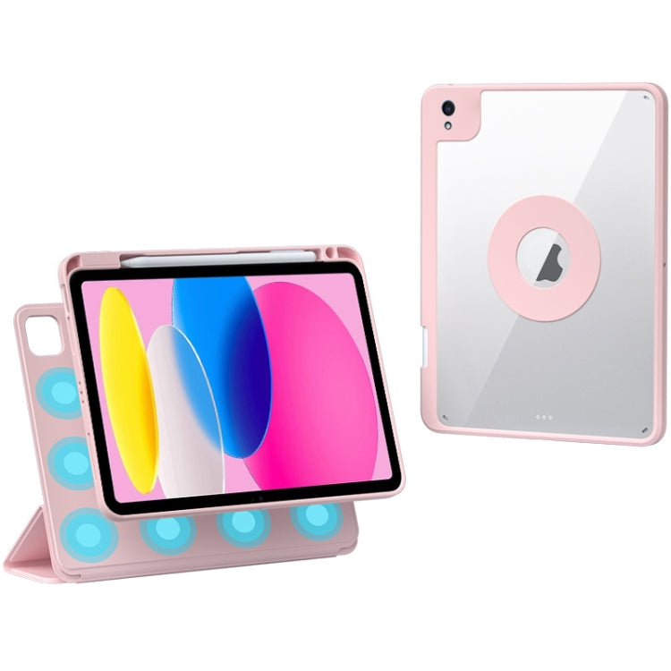 For iPad 2025 / 2022 Rotatable Magnetic Detachable Leather Tablet Case with Pen Slot