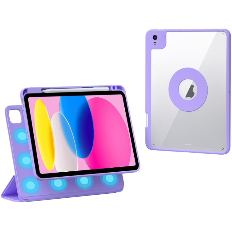 For iPad 2025 / 2022 Rotatable Magnetic Detachable Leather Tablet Case with Pen Slot