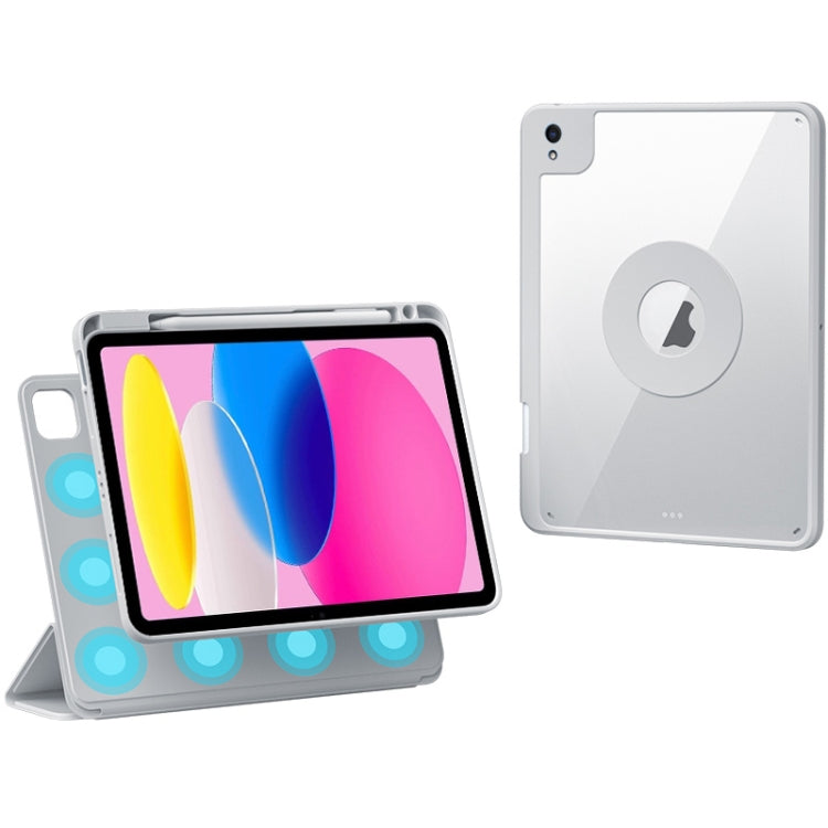 For iPad 2025 / 2022 Rotatable Magnetic Detachable Leather Tablet Case with Pen Slot