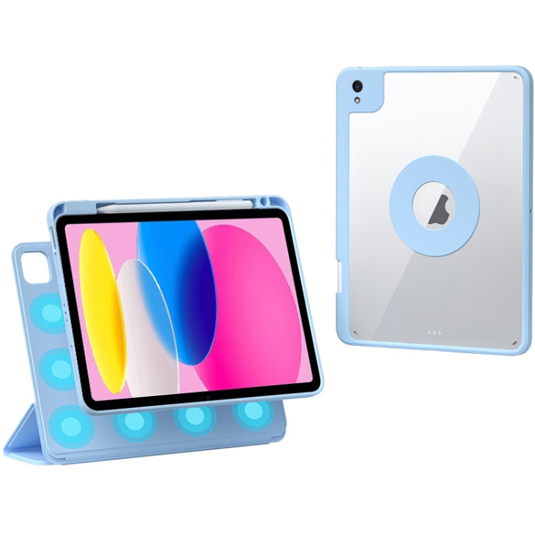 For iPad 2025 / 2022 Rotatable Magnetic Detachable Leather Tablet Case with Pen Slot