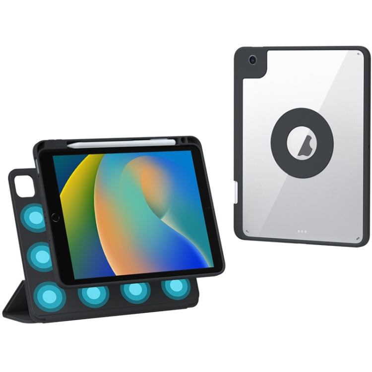 For iPad 10.2 2021 / Air 10.5 Rotatable Magnetic Detachable Leather Tablet Case with Pen Slot