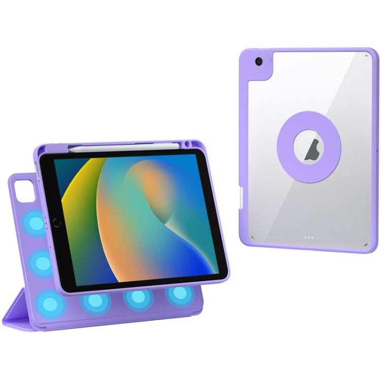 For iPad 10.2 2021 / Air 10.5 Rotatable Magnetic Detachable Leather Tablet Case with Pen Slot