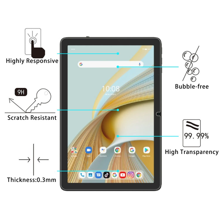 For VORTEX  ZTab10 10.1 25pcs 9H 0.3mm Explosion-proof Tempered Glass Film
