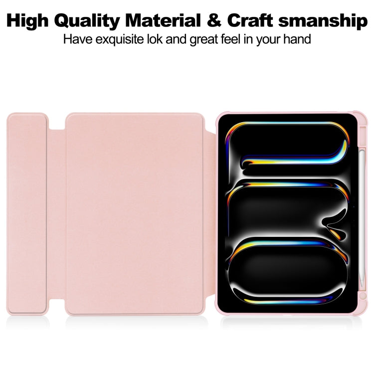 For iPad Pro 13 2025 / 2024 Transparent Rotation Smart Leather Tablet Case