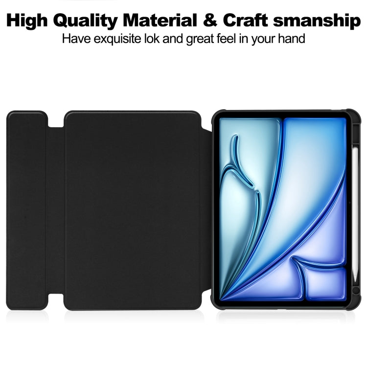 For iPad Air 13 2026 / 2025 / 2024 Transparent Rotation Smart Leather Tablet Case