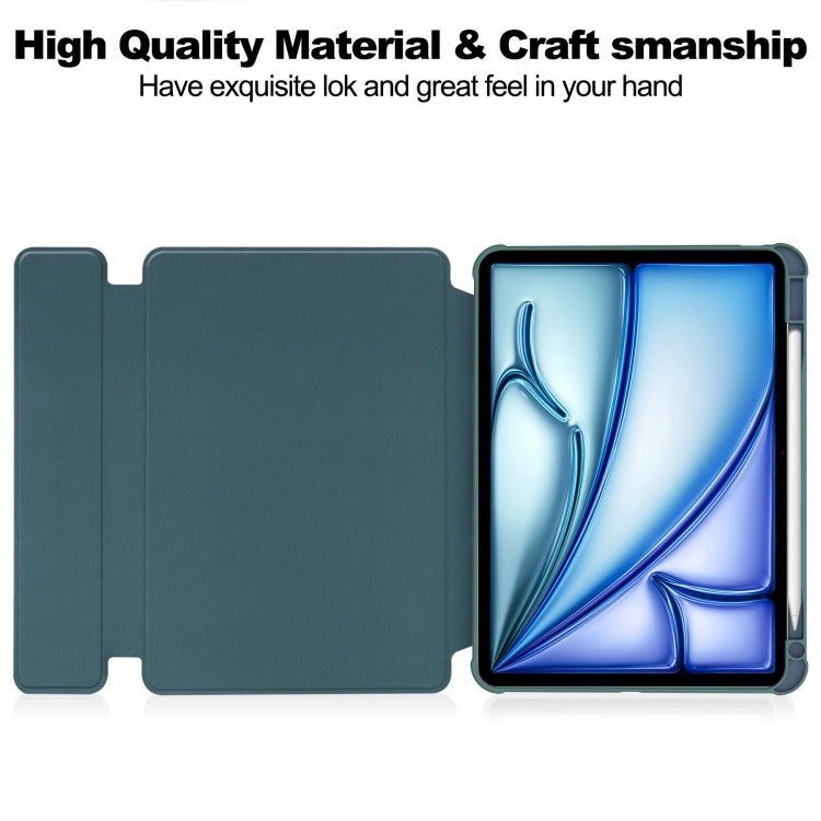 For iPad Air 13 2026 / 2025 / 2024 Transparent Rotation Smart Leather Tablet Case