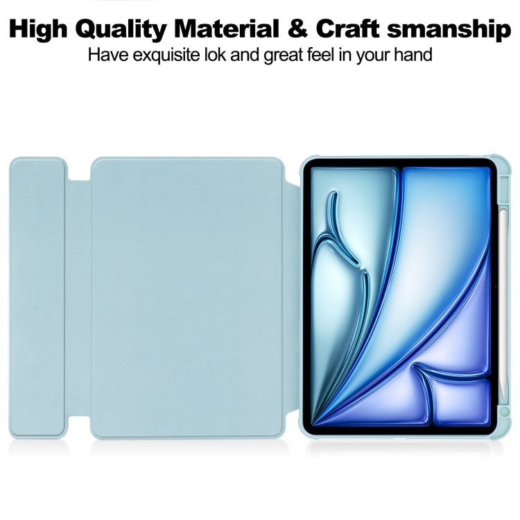 For iPad Air 13 2026 / 2025 / 2024 Transparent Rotation Smart Leather Tablet Case
