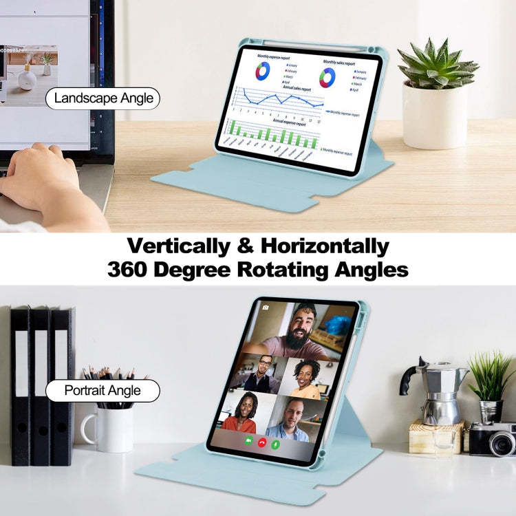 For iPad Air 13 2026 / 2025 / 2024 Transparent Rotation Smart Leather Tablet Case