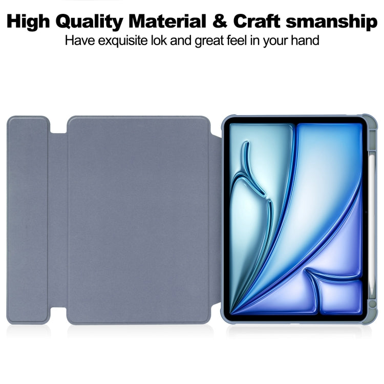 For iPad Air 13 2026 / 2025 / 2024 Transparent Rotation Smart Leather Tablet Case
