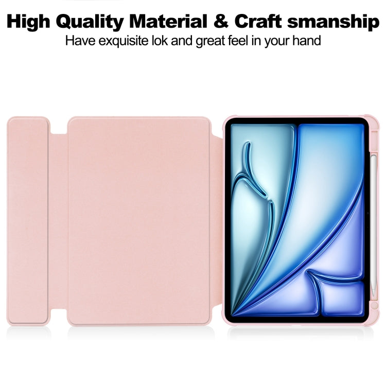 For iPad Air 13 2026 / 2025 / 2024 Transparent Rotation Smart Leather Tablet Case