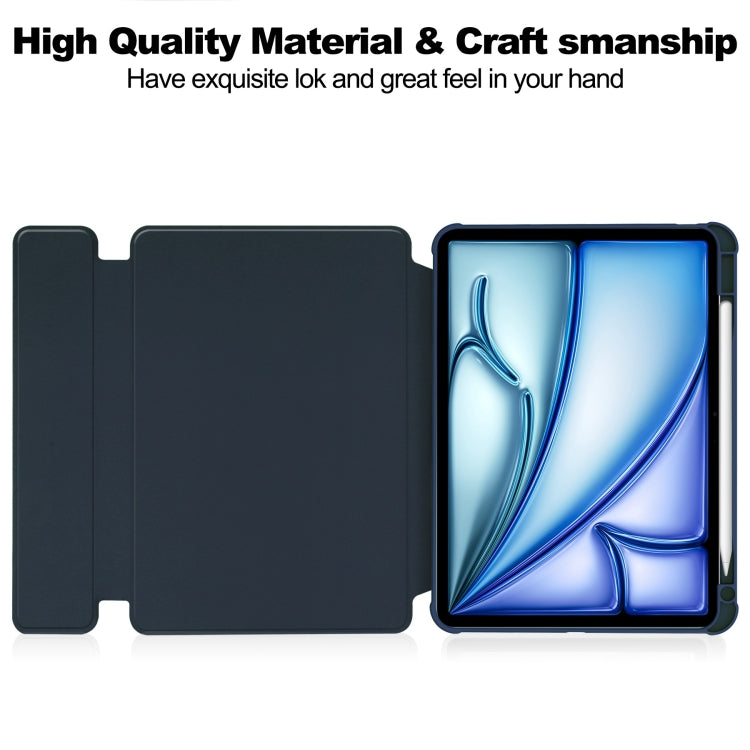 For iPad Air 13 2026 / 2025 / 2024 Transparent Rotation Smart Leather Tablet Case