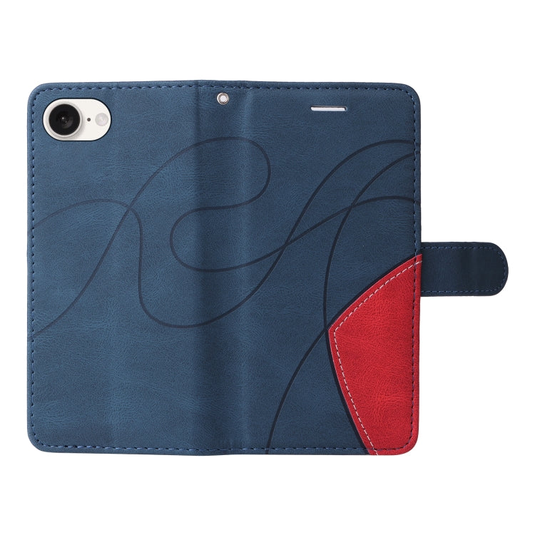 For iPhone 17e / 16e Dual-color Splicing Flip Leather Phone Case