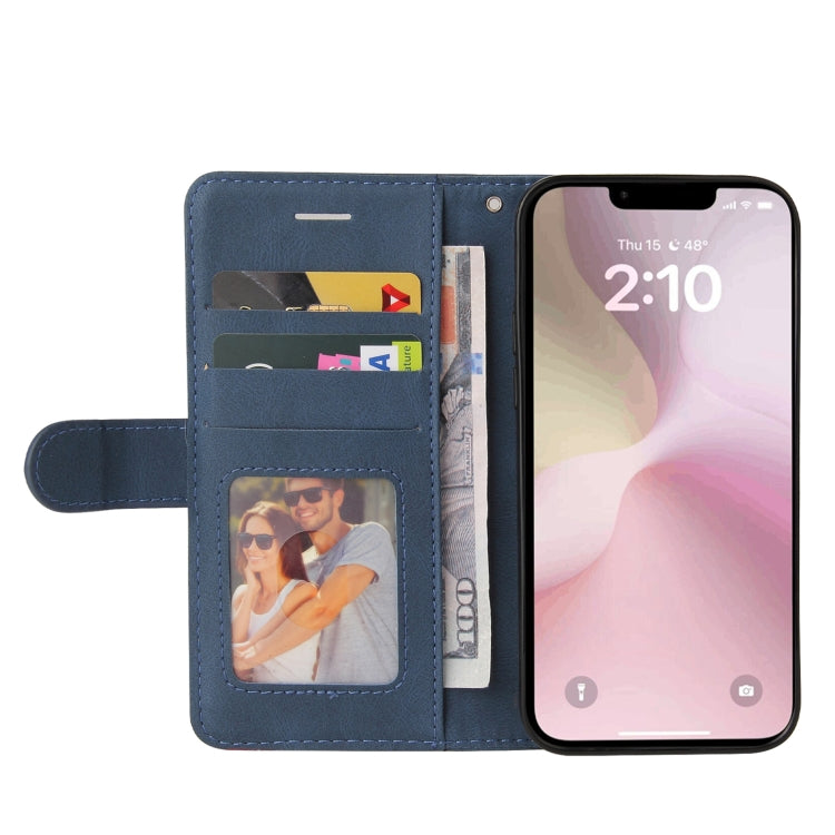 For iPhone 17e / 16e Dual-color Splicing Flip Leather Phone Case