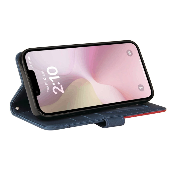 For iPhone 17e / 16e Dual-color Splicing Flip Leather Phone Case
